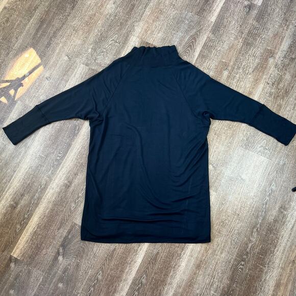 NWT Splendid Supersoft Mock Neck Dress Sweater Dress long sleeve knit Black - Picture 2 of 5